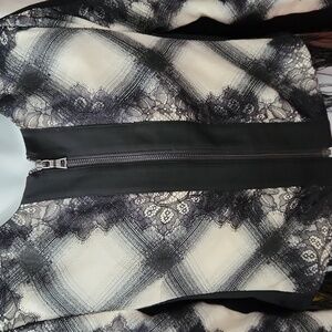 BCBGMaxazria Ostrich Feather-trim cropped jacket M